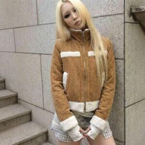 90s Vamp Fitted Fur Coat Model Off Duty Rockstar Chic